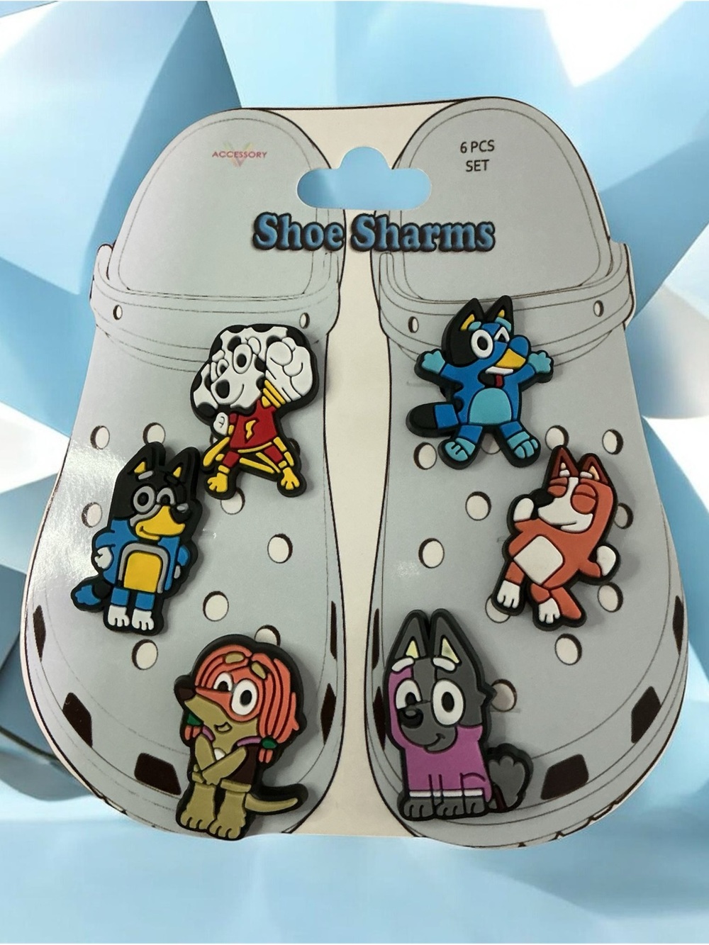 Bluey Shoe Charms Croc Jibbitz Set - Multicolor NEW ON CARD